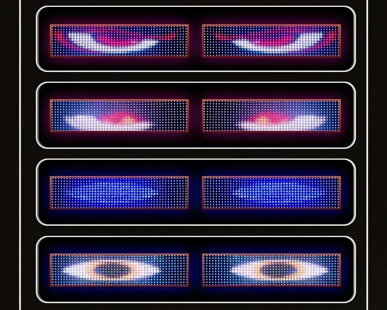 Truck & Car Devil Eye LED Pixel Panel Light – Remote-Control Soft Foldable Scrolling Display 12V/24V