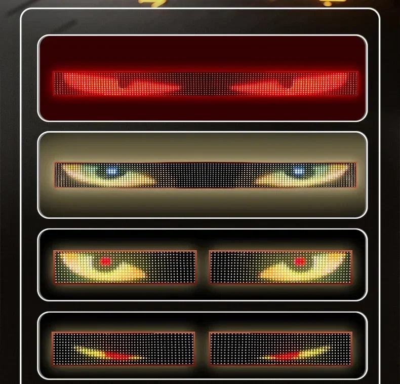 Truck & Car Devil Eye LED Pixel Panel Light – Remote-Control Soft Foldable Scrolling Display 12V/24V