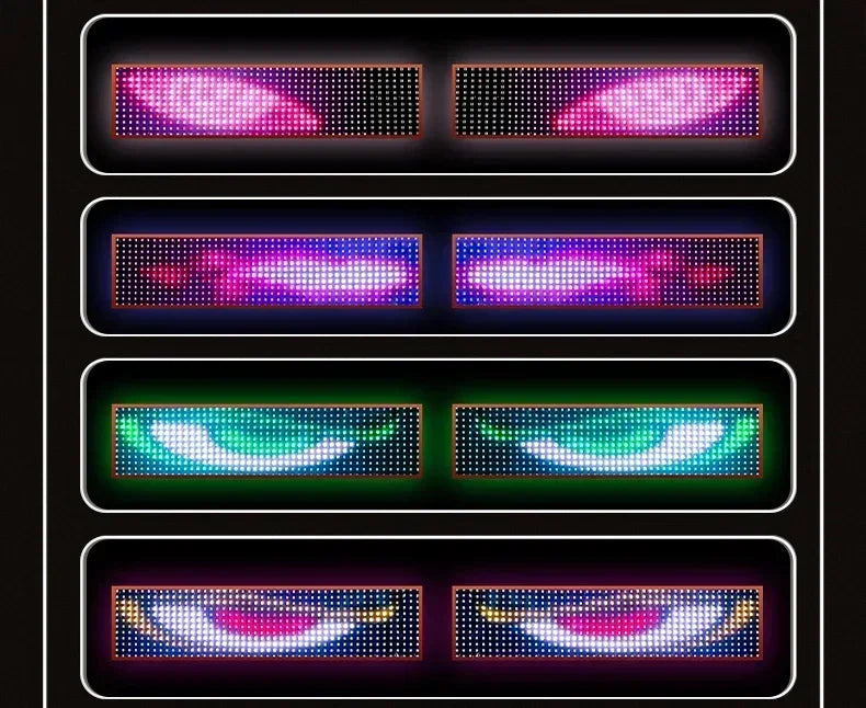 Truck & Car Devil Eye LED Pixel Panel Light – Remote-Control Soft Foldable Scrolling Display 12V/24V