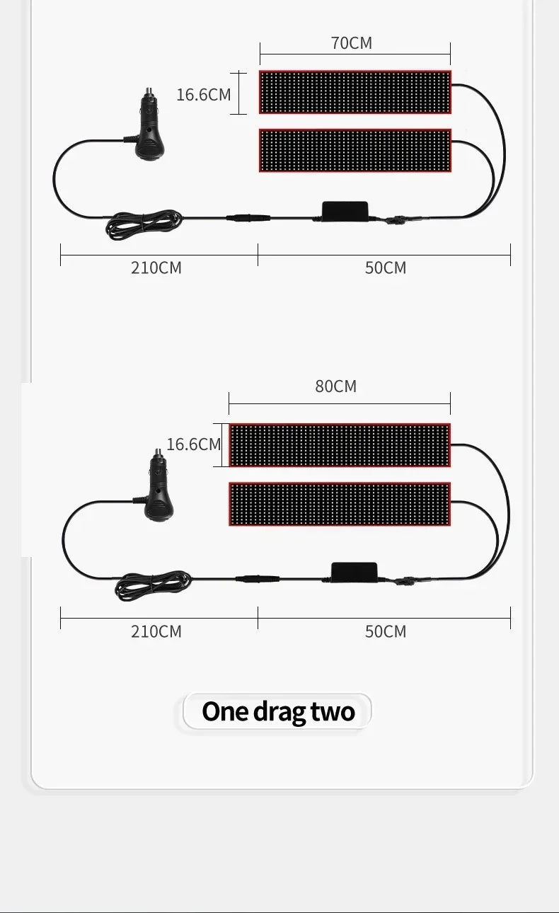 Truck & Car Devil Eye LED Pixel Panel Light – Remote-Control Soft Foldable Scrolling Display 12V/24V